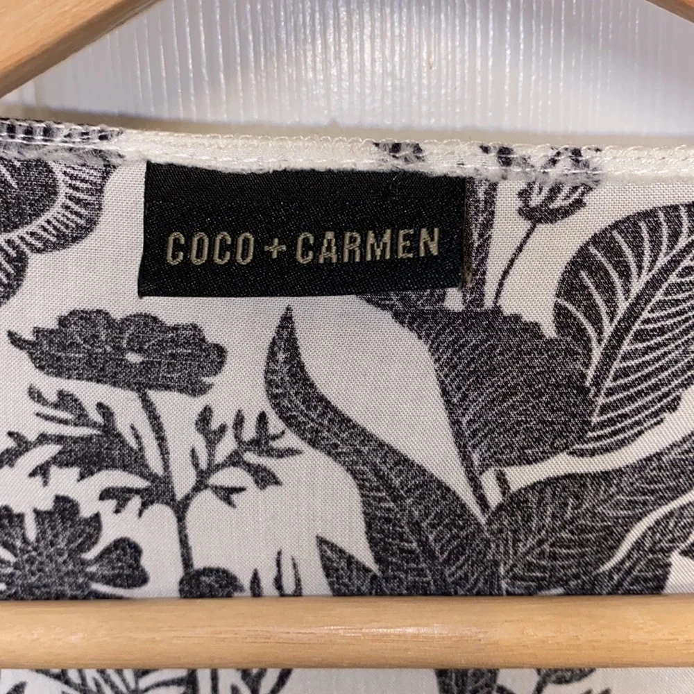 Coco + Carmen Women's White Black Floral Open Cardigan OS - Picture 7 of 8